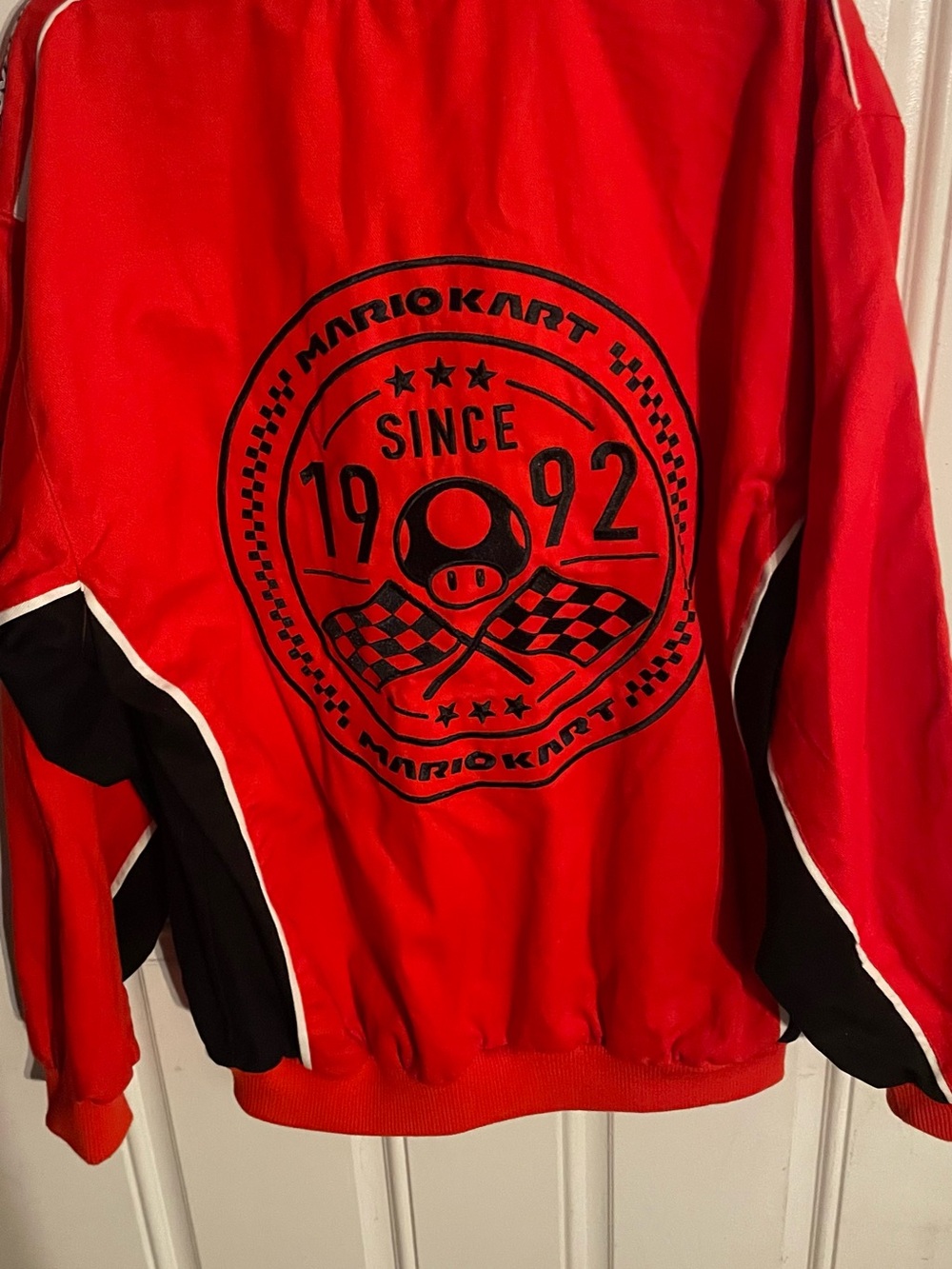 Red Racing-Style Men's Jacket - Picture 4 of 7